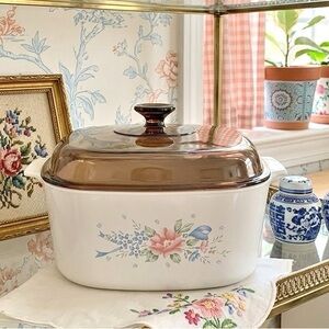 Vintage CorningWare Symphony A-5-B 5L Casserole Dish Dutch Oven w/ Fireside Lid